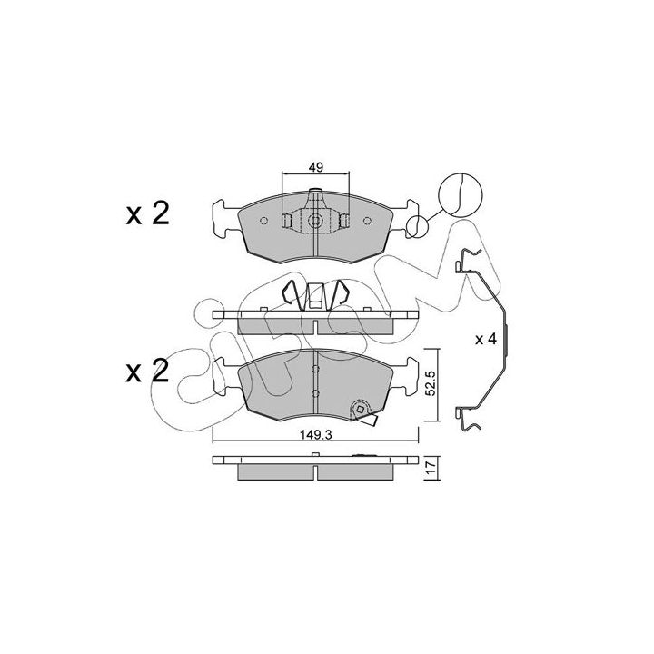 Stabdžių trinkelių rinkinys, diskinis stabdys CIFAM 822-274-6