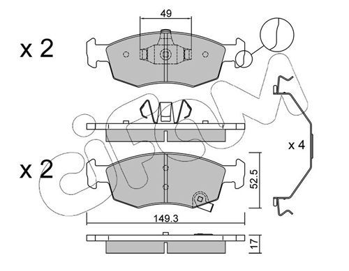 Stabdžių trinkelių rinkinys, diskinis stabdys CIFAM 822-274-6