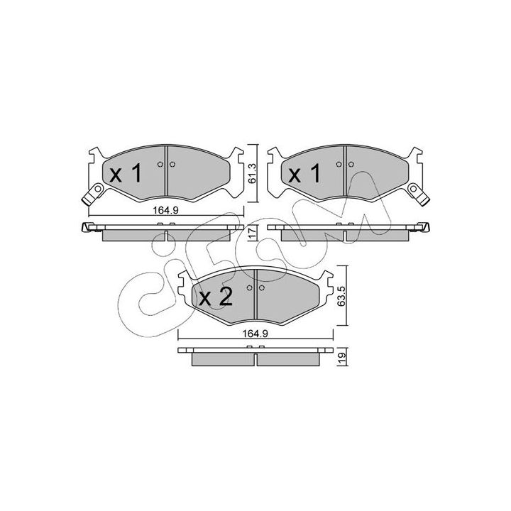 Stabdžių trinkelių rinkinys, diskinis stabdys CIFAM 822-289-0
