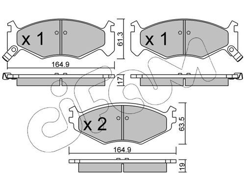 Stabdžių trinkelių rinkinys, diskinis stabdys CIFAM 822-289-0