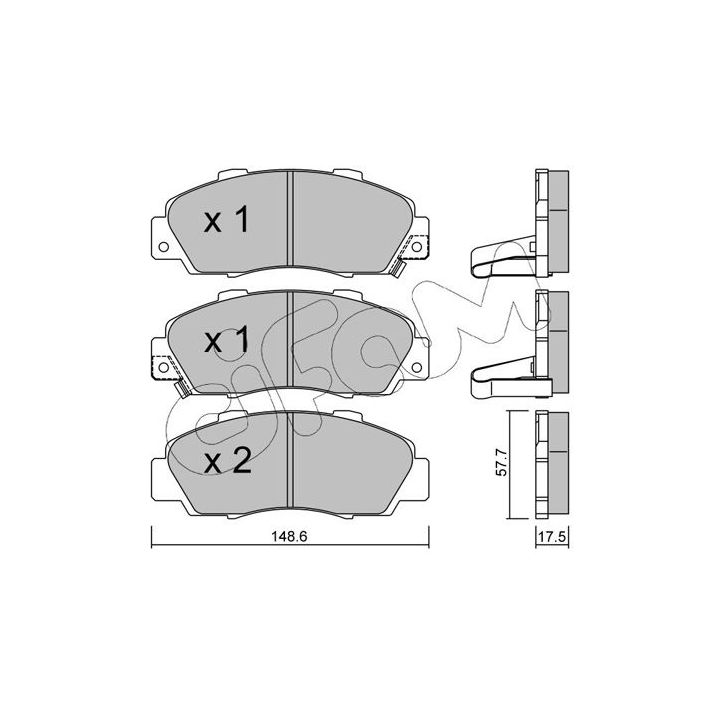 Stabdžių trinkelių rinkinys, diskinis stabdys CIFAM 822-298-0