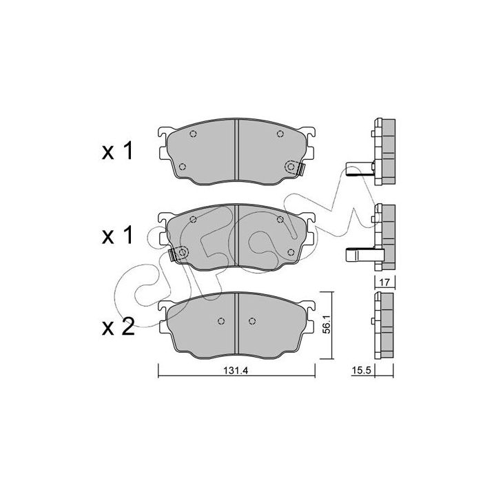 Stabdžių trinkelių rinkinys, diskinis stabdys CIFAM 822-301-0
