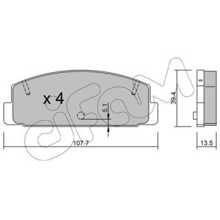 Stabdžių trinkelių rinkinys, diskinis stabdys CIFAM 822-302-0