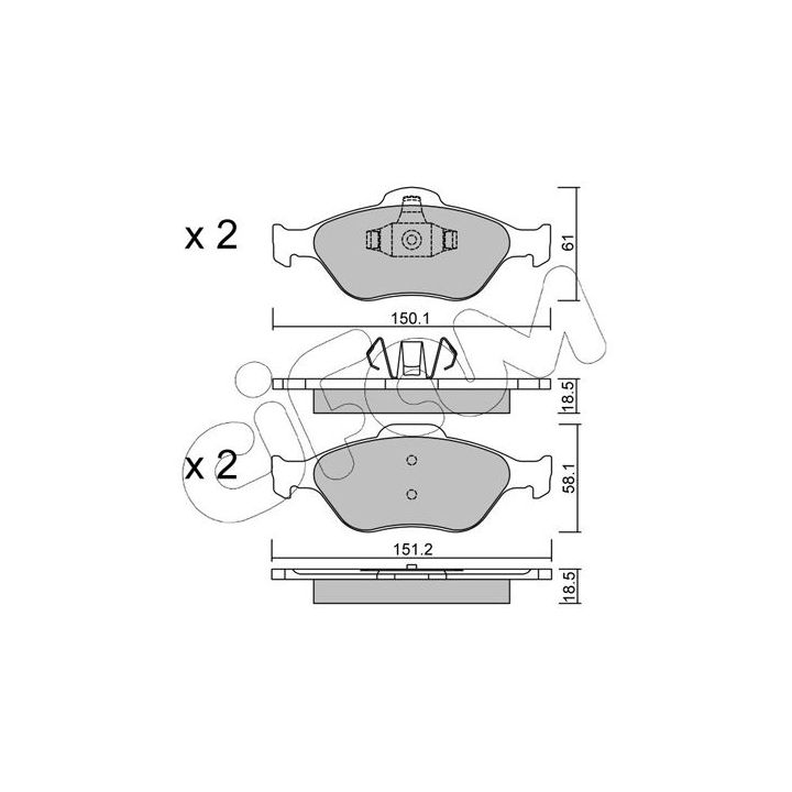 Stabdžių trinkelių rinkinys, diskinis stabdys CIFAM 822-316-0
