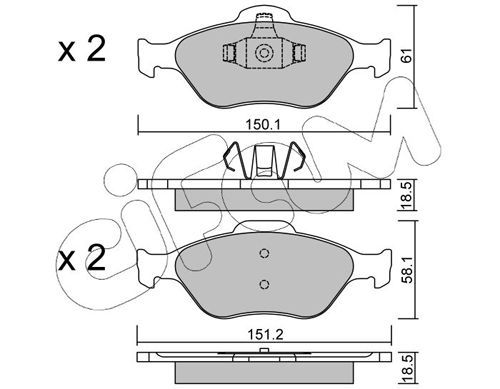 Stabdžių trinkelių rinkinys, diskinis stabdys CIFAM 822-316-0