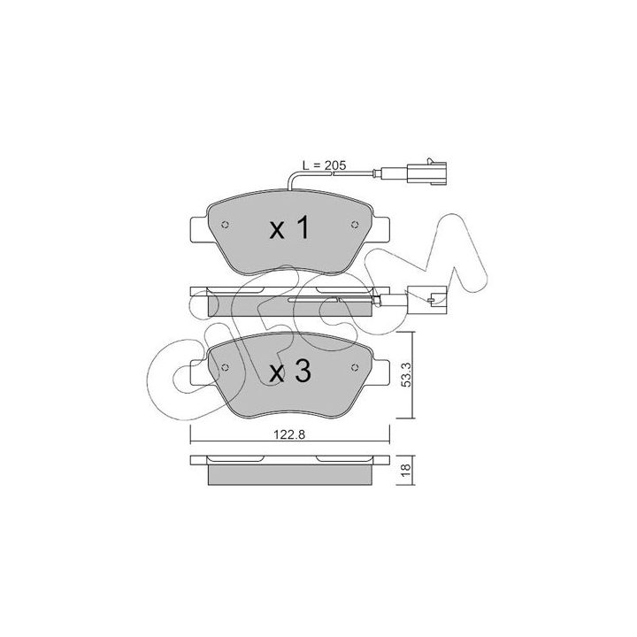 Stabdžių trinkelių rinkinys, diskinis stabdys CIFAM 822-321-0