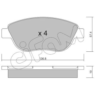 Stabdžių trinkelių rinkinys, diskinis stabdys CIFAM 822-322-1