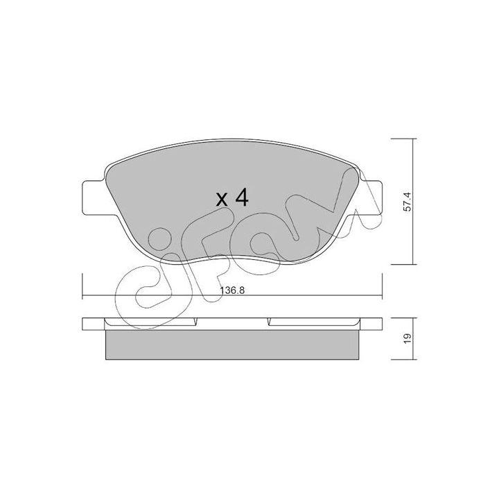 Stabdžių trinkelių rinkinys, diskinis stabdys CIFAM 822-322-1