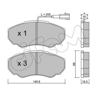 Stabdžių trinkelių rinkinys, diskinis stabdys CIFAM 822-325-0