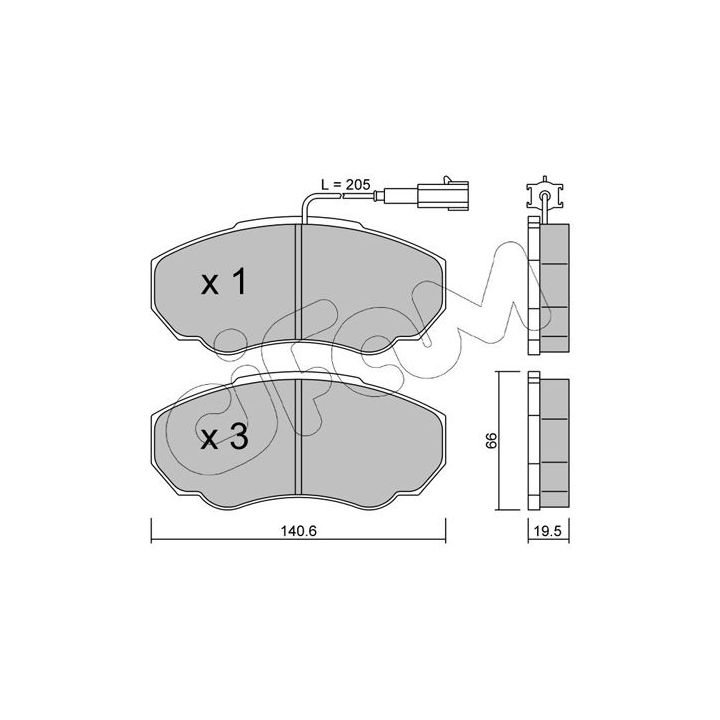 Stabdžių trinkelių rinkinys, diskinis stabdys CIFAM 822-325-0