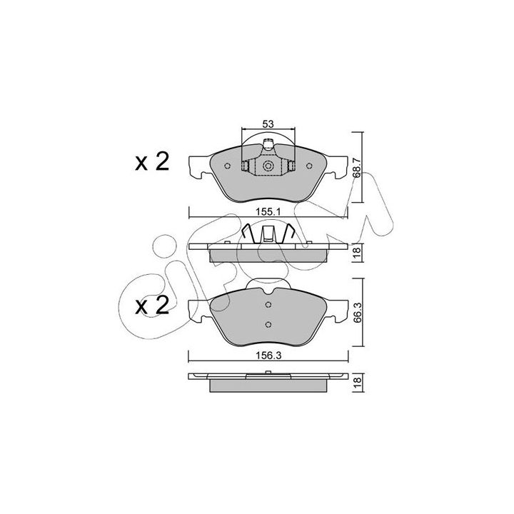 Stabdžių trinkelių rinkinys, diskinis stabdys CIFAM 822-335-0