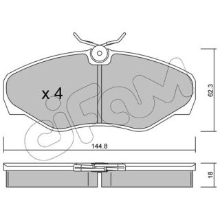 Stabdžių trinkelių rinkinys, diskinis stabdys CIFAM 822-338-2