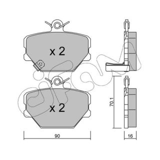 Stabdžių trinkelių rinkinys, diskinis stabdys CIFAM 822-341-0