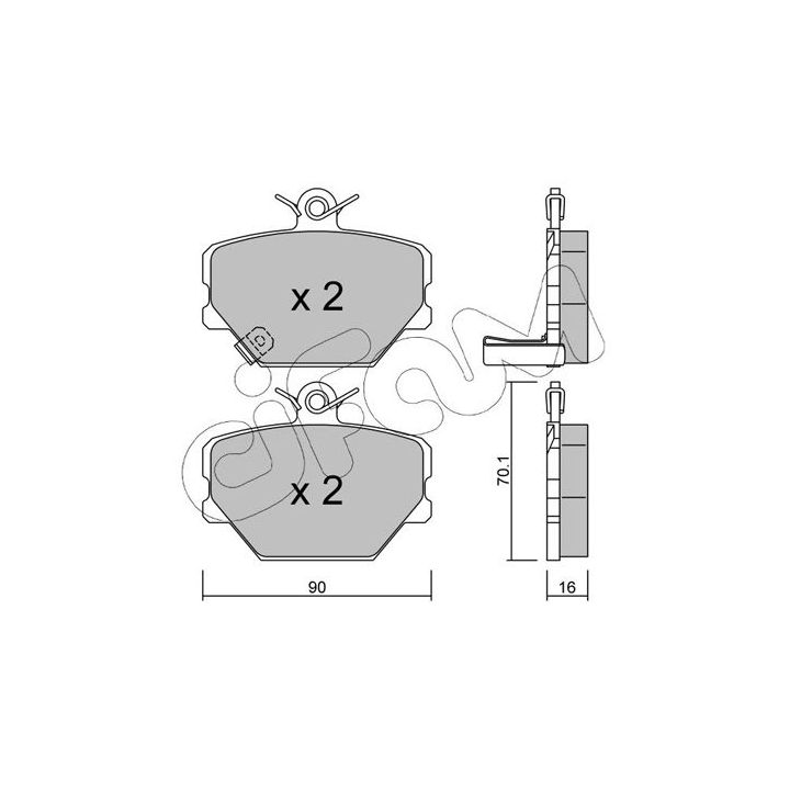 Stabdžių trinkelių rinkinys, diskinis stabdys CIFAM 822-341-0