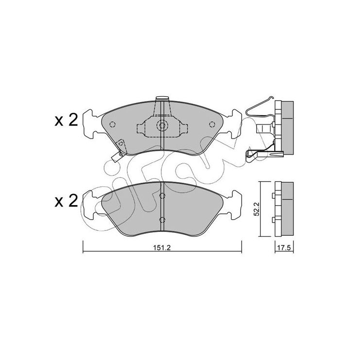 Stabdžių trinkelių rinkinys, diskinis stabdys CIFAM 822-371-0