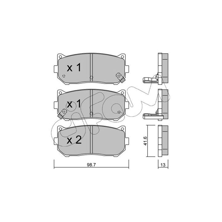 Stabdžių trinkelių rinkinys, diskinis stabdys CIFAM 822-372-0