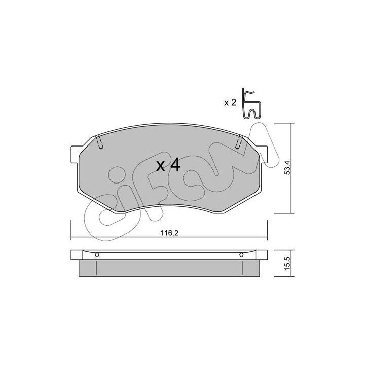 Stabdžių trinkelių rinkinys, diskinis stabdys CIFAM 822-471-0