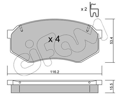 Stabdžių trinkelių rinkinys, diskinis stabdys CIFAM 822-471-0