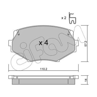 Stabdžių trinkelių rinkinys, diskinis stabdys CIFAM 822-472-0