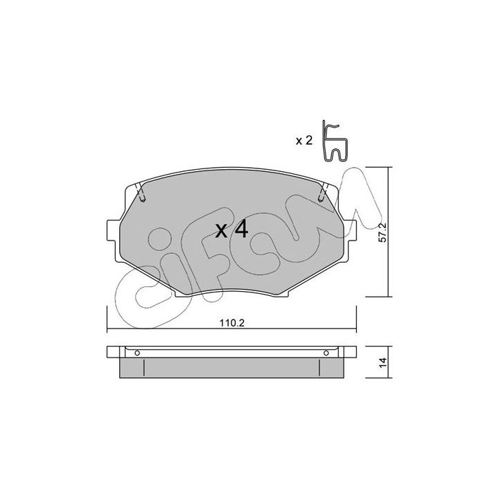 Stabdžių trinkelių rinkinys, diskinis stabdys CIFAM 822-472-0