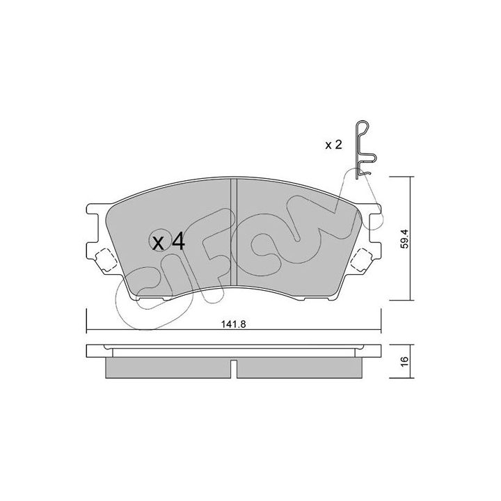 Stabdžių trinkelių rinkinys, diskinis stabdys CIFAM 822-473-0