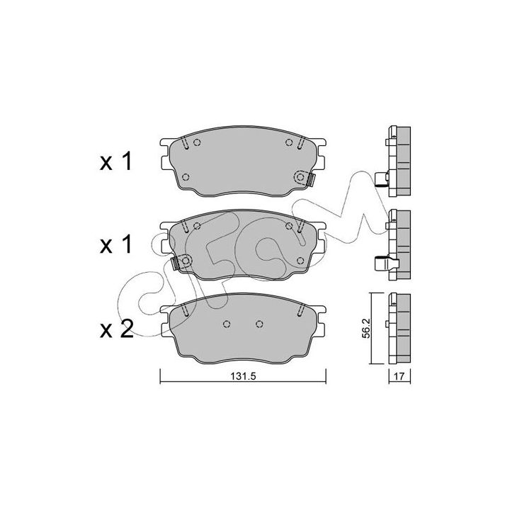 Stabdžių trinkelių rinkinys, diskinis stabdys CIFAM 822-475-0