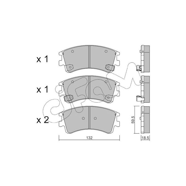 Stabdžių trinkelių rinkinys, diskinis stabdys CIFAM 822-476-0