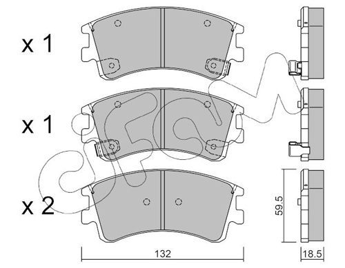 Stabdžių trinkelių rinkinys, diskinis stabdys CIFAM 822-476-0
