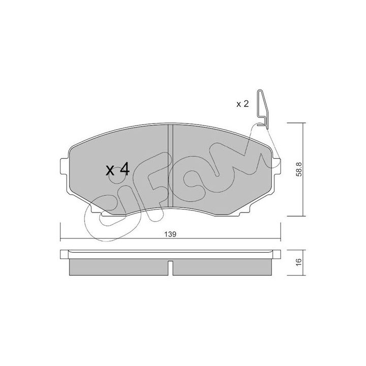 Stabdžių trinkelių rinkinys, diskinis stabdys CIFAM 822-477-0