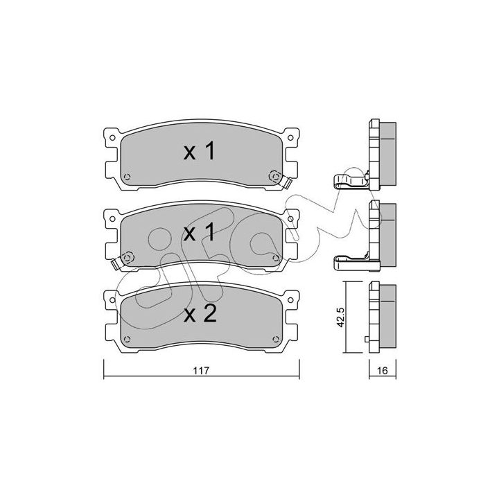 Stabdžių trinkelių rinkinys, diskinis stabdys CIFAM 822-478-0