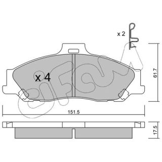 Stabdžių trinkelių rinkinys, diskinis stabdys CIFAM 822-479-0