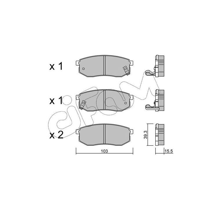 Stabdžių trinkelių rinkinys, diskinis stabdys CIFAM 822-514-0