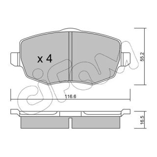 Stabdžių trinkelių rinkinys, diskinis stabdys CIFAM 822-528-0