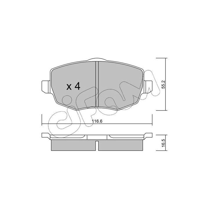 Stabdžių trinkelių rinkinys, diskinis stabdys CIFAM 822-528-0
