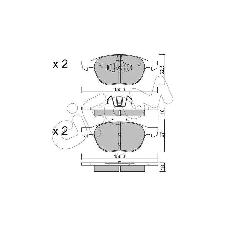 Stabdžių trinkelių rinkinys, diskinis stabdys CIFAM 822-534-0