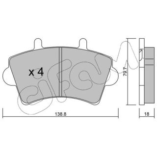 Stabdžių trinkelių rinkinys, diskinis stabdys CIFAM 822-545-0