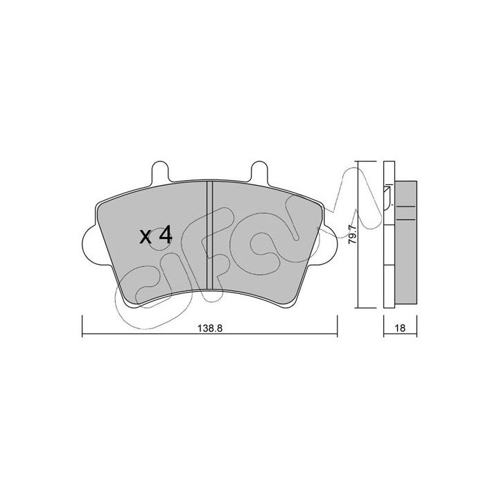 Stabdžių trinkelių rinkinys, diskinis stabdys CIFAM 822-545-0