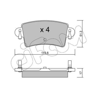 Stabdžių trinkelių rinkinys, diskinis stabdys CIFAM 822-546-0