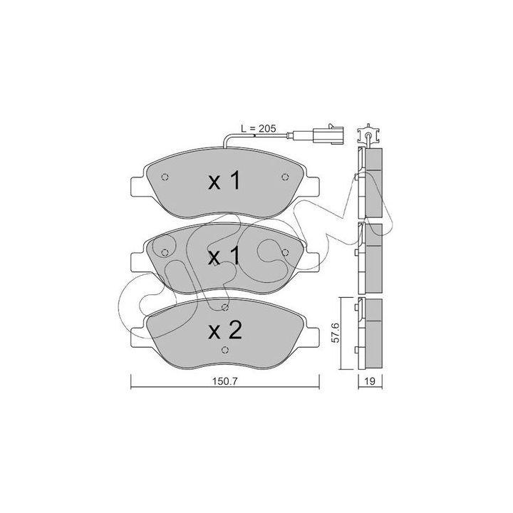 Stabdžių trinkelių rinkinys, diskinis stabdys CIFAM 822-577-0
