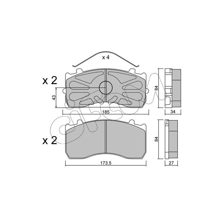 Stabdžių trinkelių rinkinys, diskinis stabdys CIFAM 822-583-1