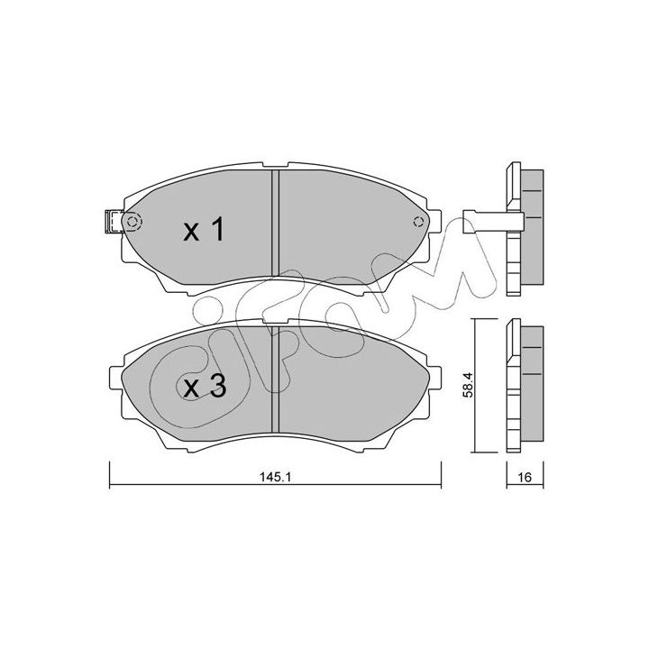 Stabdžių trinkelių rinkinys, diskinis stabdys CIFAM 822-610-0