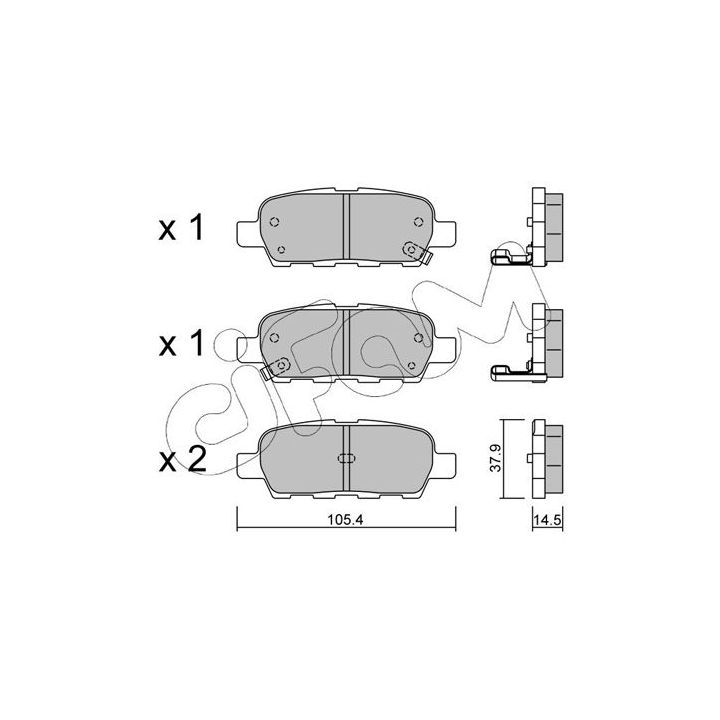 Stabdžių trinkelių rinkinys, diskinis stabdys CIFAM 822-612-0