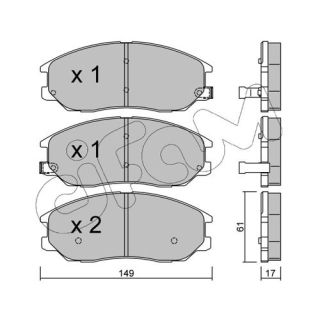 Stabdžių trinkelių rinkinys, diskinis stabdys CIFAM 822-633-0
