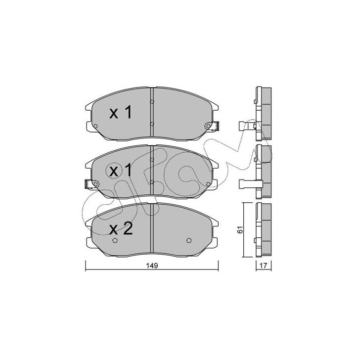 Stabdžių trinkelių rinkinys, diskinis stabdys CIFAM 822-633-0