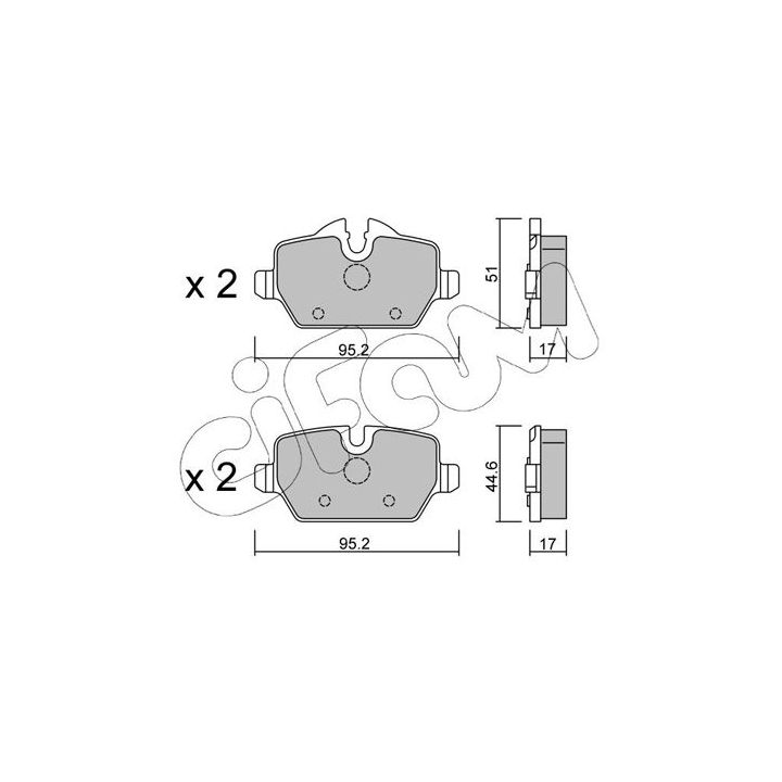 Stabdžių trinkelių rinkinys, diskinis stabdys CIFAM 822-641-0