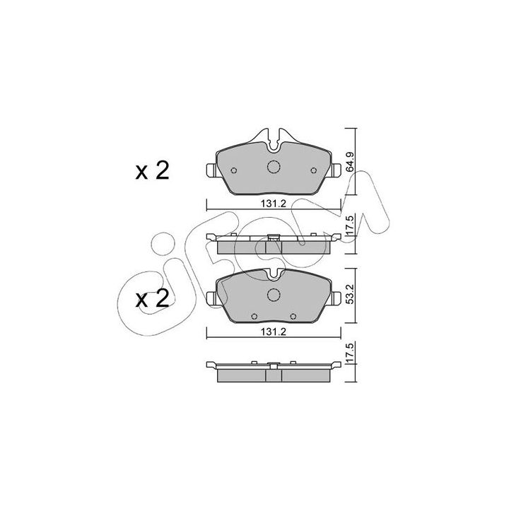 Stabdžių trinkelių rinkinys, diskinis stabdys CIFAM 822-664-0