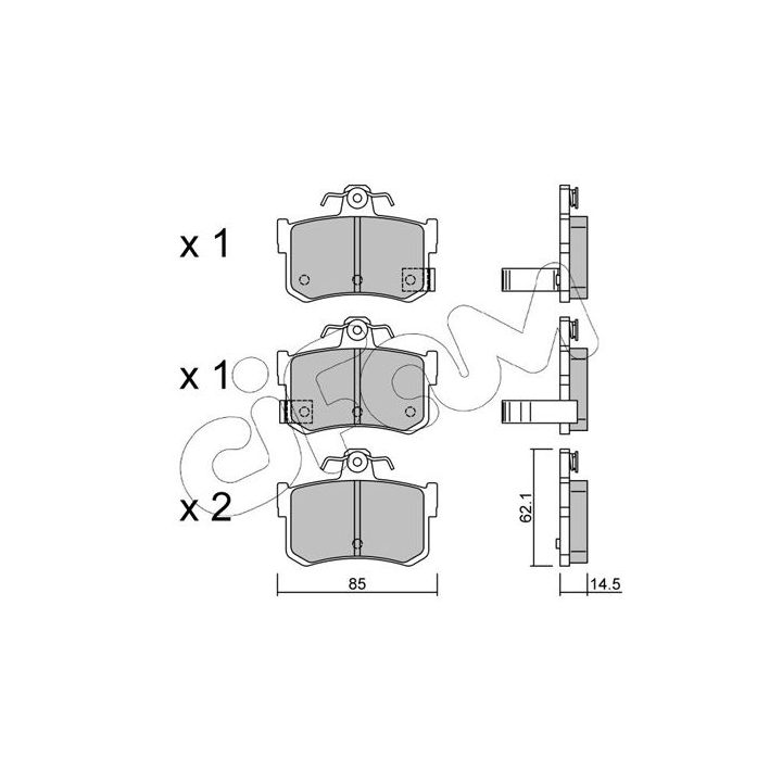 Stabdžių trinkelių rinkinys, diskinis stabdys CIFAM 822-691-1