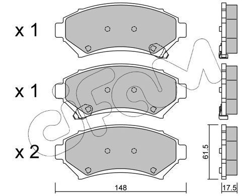 Stabdžių trinkelių rinkinys, diskinis stabdys CIFAM 822-696-0