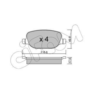 Stabdžių trinkelių rinkinys, diskinis stabdys CIFAM 822-704-0