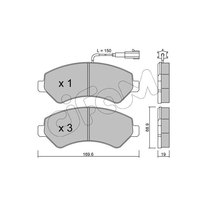 Stabdžių trinkelių rinkinys, diskinis stabdys CIFAM 822-709-0